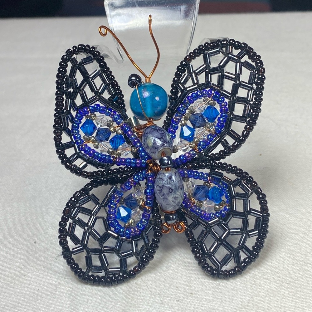 Beaded Butterfly Brooch